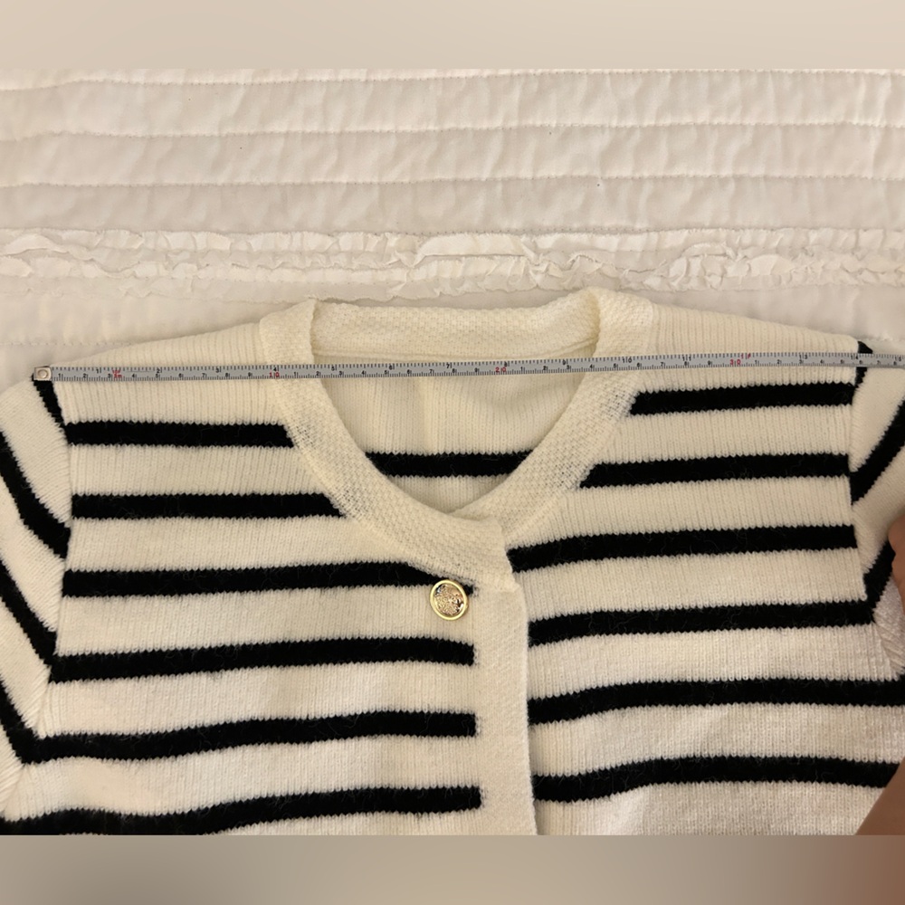 Striped Button Front Cardigan - Picture 9 of 12